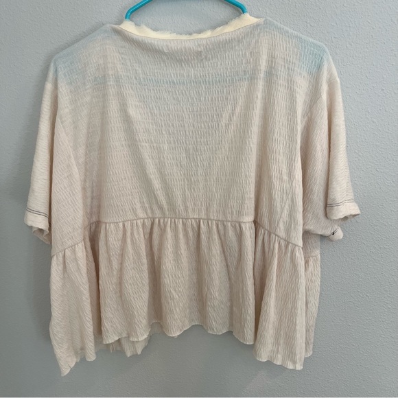 Urban Outfitters boho peplum button front top with contrast stitching - Picture 4 of 5